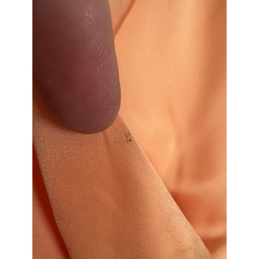 Ramy Brook Peach Satin Dress Womens 8 Wrap Mini Flutter Sleeve Bow Party M - Picture 10 of 12